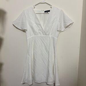 Lulu's Cream V-Neck short Dress